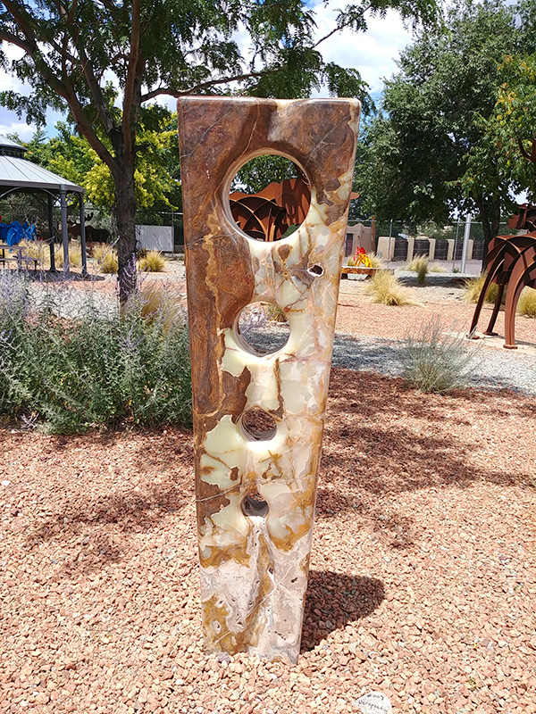 fountains sculpture water feature stone onyx art fine art santa fe artist rock steady designs