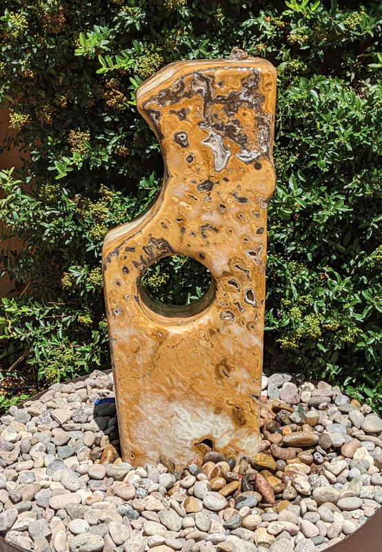fountain stone water waterfall onyx bubbler water-feature pond art sculpture