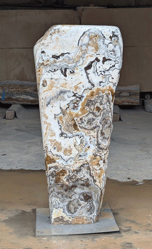 054 39" x 16" x 7" fountains stone petrified wood bubblers landscaping waterfall landscaping design onyx natural